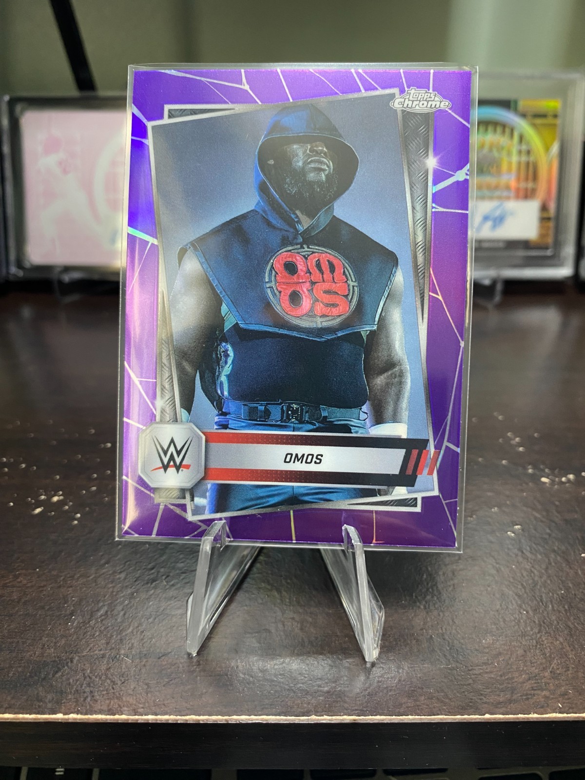 2025 Topps Chrome WWE - Omos #53 Purple Refractor RAW