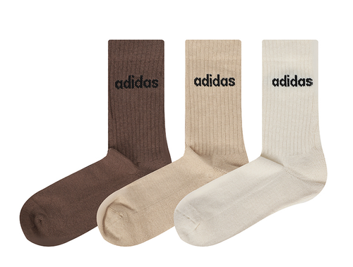 adidas Linear Crew Cushion Socks 3 Pairs Unisex Sports Casual Socks NWT IZ0106 - Picture 2 of 5