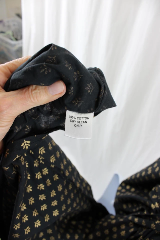 Vestido para mujer Pax Philomena negro metálico dorado estampado algodón caftán talla única Foto 4 de 4