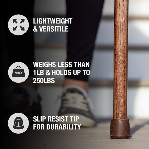 Brazos Hitchhiker Oak Handcrafted Walking Stick 48 Inch Lightweight Hiking Pole - Picture 5 of 6