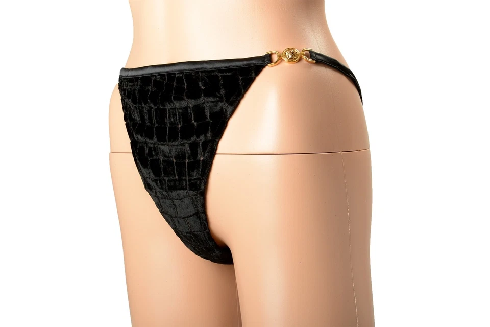 Женские бархатные трусики Versace Gold Medusa Croc размер 5 США XL IT 46 - Изображение 2 из 4