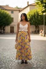 Vintage 60 s 70 s Floral Maxi Skirt Size Small