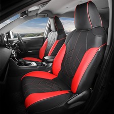 Custom Fit Seat Covers for Toyota RAV4 2019-2025 LE XLE - Black  Red