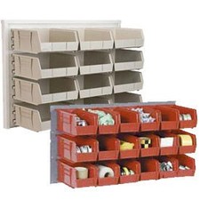 Global Industrial Bin Rack Wall Rack 36x11x19 8 Red Bins