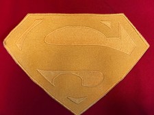 Iron On All Yellow Superman Patch, 8 Inches Wide
