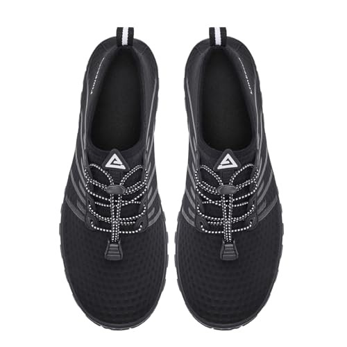Wasserschuhe für Damen Herren Schwimmen Strandschuhe 7 Damen/6 Herren HD3701 - Schwarz - Bild 3 von 6