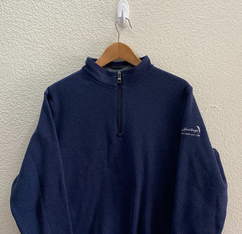 Heritage Eagle Bend Golf Club Peter Millar Crown Fleece 1/4 Zip Sweater XL Blue - Picture 6 of 7