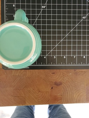 Lindt Stymeist Colorways Mug Aqua Seafoam Green Coral Thumbprint Handle Japan - Picture 14 of 16