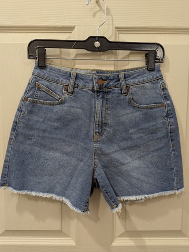 Volcom Women's Shortie Shorts Mid-Rise Stretch Jeans Size 25 Blue Denim - Picture 1 of 8