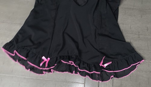 A7 PLAYBOY CORSET LINGERIE BLACK PINK WHITE BUNNY LOGO GARTER TABS X-LARGE SHEER - Picture 23 of 24