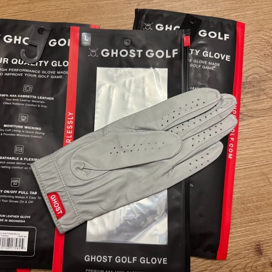 NEW! 4x Ghost Golf Left-Hand Womens Ladies Golf Glove Color Gray Size Large - Image 3 of 4