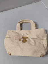 Marc Jacobs Daisy Small Canvas Tote Bag Toiletry Perfume Ivory Handles S3