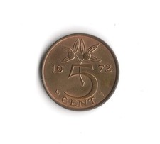 1972 Netherlands - 5 Cents - 917 - Bronze - 3.5g