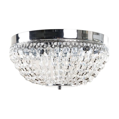 Parrot Uncle 13.75 in. 3-Light Chrome Glam Flush Mount with Crystal Shade - Picture 8 of 11