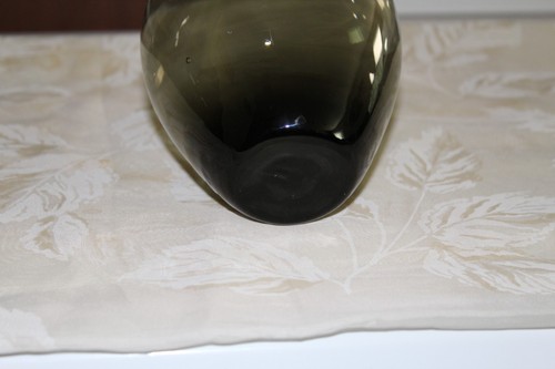 Kunstglas RAUCHGRAU bauchige VASE dünner Hals hoch und schwer 12,5" hoch - Bild 9 von 12