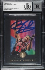 BAS 1995-96 Skybox E-XL Dennis Rodman #13 BGS Authentic Auto HOF