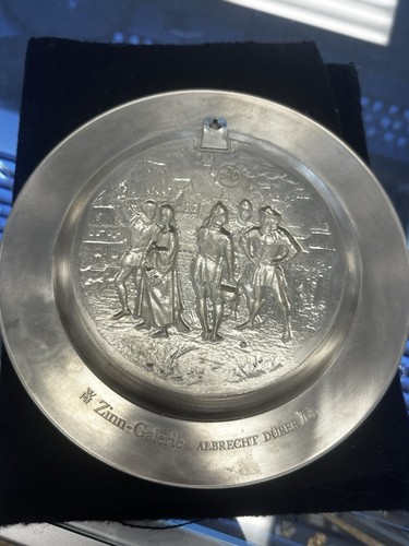 Vintage German SKS Zinn Pewter Wall Plate Plaque Albrecht Durer Markbauern - Picture 3 of 5