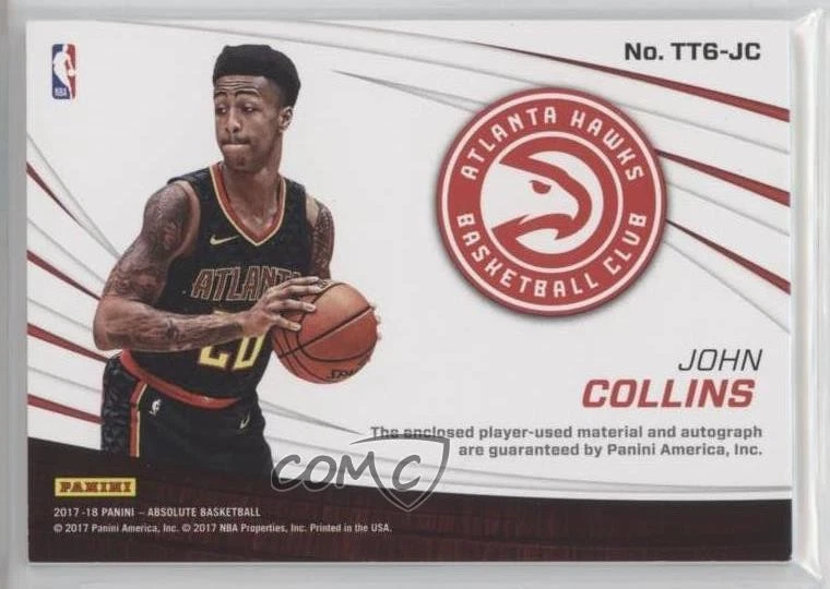 2017-18 Panini Absolute /75 John Collins #TT6-JC Rookie Auto RC - Image 2 of 2