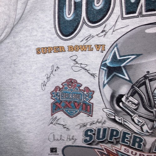 Dallas Cowboys Vintage All Superbowl Wins Champions grau Sweatshirt signiert Gr. XL - Bild 4 von 10