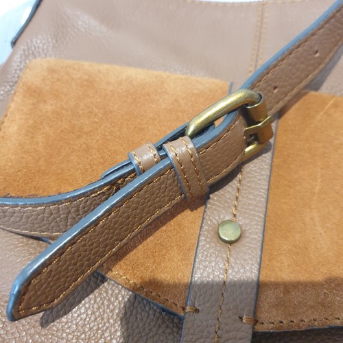 NEXT Ladies XBODY SHOULDER BAG Brown Leather Lined Adjustable Zip Top Classic - Picture 12 of 14