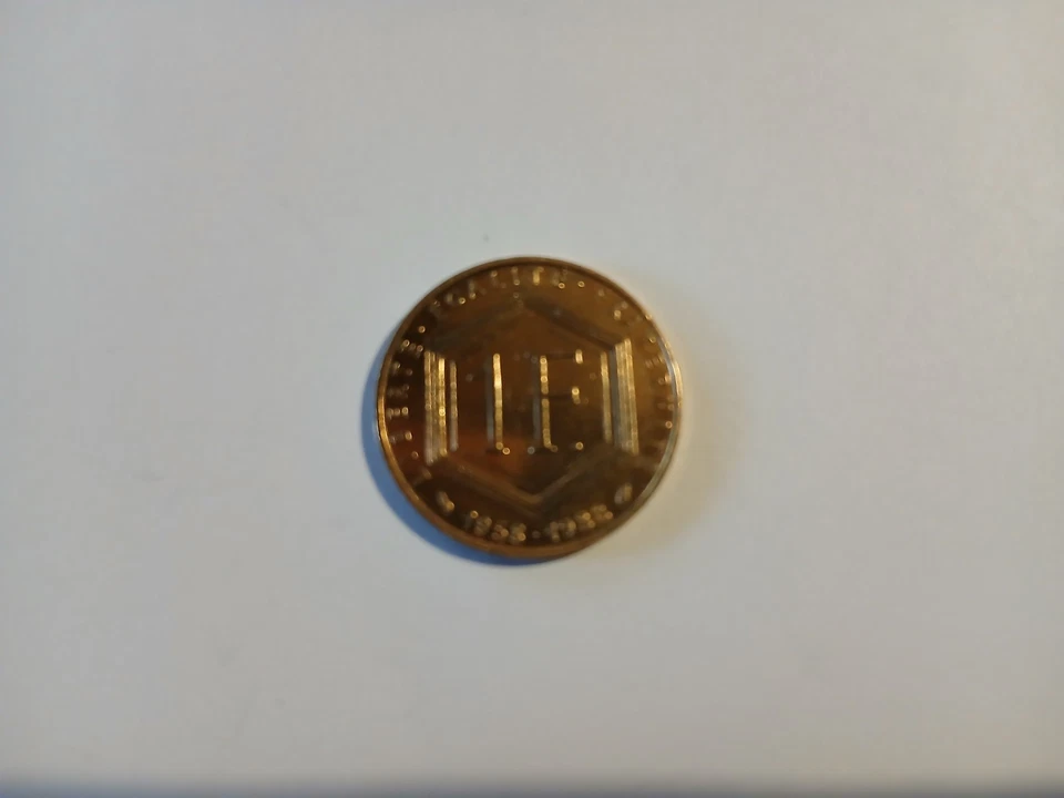 1 franc De Gaulle 1988 doré à l'or fin - Photo 1/2