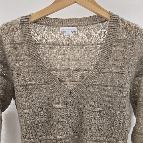 New York & Company Womens Tan Half Sleeve Knit Pullover Top Womens Size S - Bild 2 von 8