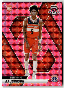 2024-25 Panini Mosaic NBA No. 215 AJ Johnson Rookie Pink Mosaic Prizm 84/175