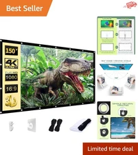 150-Inch Projector Screen - Lightweight, Matte Finish for Stunning Views