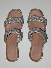 Madden Girl Women's Park Sandals Silver Don't Get It Twisted