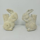 Pottery Barn Rustic Bonny Set of 2 Bunny Rabbit Taper Holders Large White