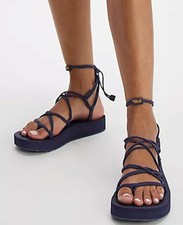 Nib WOMENS 7 crown blue TEVA INFINITY MIDFORM BUNGEE PLATFORM SANDALS Nib