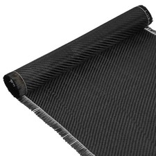 Carbon Fiber Fabric 4.9ft x 11.8" Cloth Sheet Roll 2x2 Twill Weave 3K 220g Black