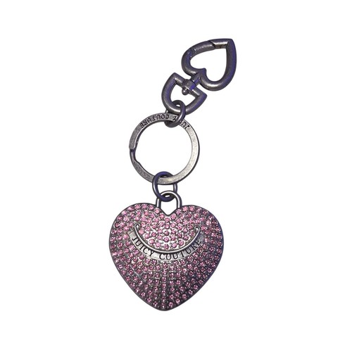Juicy Couture Vintage rosa Pave Kristall Herz Taschenanhänger Schlüsselanhänger Strass