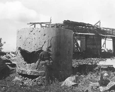 Blasted Japanese pillbox Guam World War II WWII WW2 8x10 Photo 765c