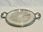 1940s-1950s Vtg Sheridan Silver Co Ornate Handled Silverplate Tray Platter — photo 4