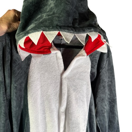 Shark Costume Pajamas Sleepwear Halloween Unisex Adult M Animal Cosplay One Pc
