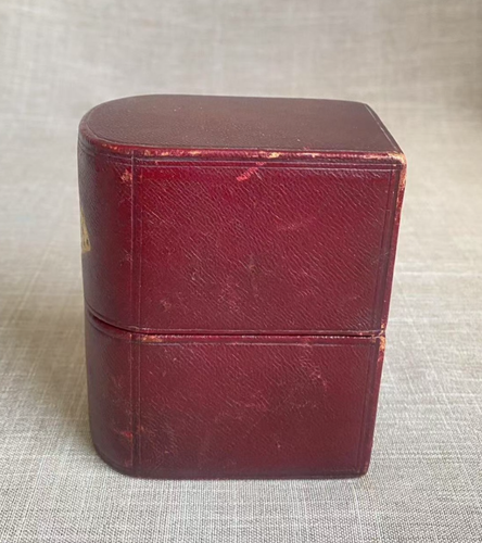 Antique c1900 Sheraton Double Playing Cards Gold Embossed Leather Box & Cards x2 - Picture 6 of 20