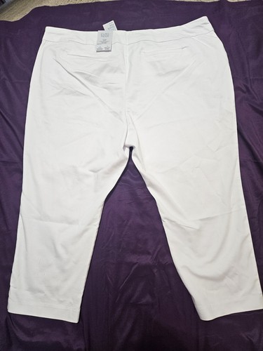 CROFT & BARROW, WOMEN'S NEW WHITE COTTON BL EFORTLESS STRETCH PANTS, SIZE 30WS - Picture 7 of 10