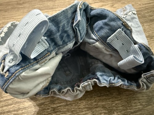 Cat & Jack Girls' Denim Shorts with Lace Appliqué – Kids Size 7/8 - Picture 6 of 7