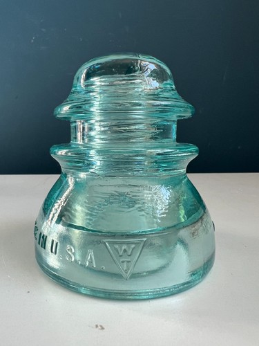 Whitall Tatum Co No 1 Glass Insulator Aqua Green Glass CD 154 Design 51 Variant - Picture 3 of 10