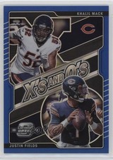 2021 Panini Contenders Optic Blue Prizm /99 Justin Fields Khalil Mack Rookie RC