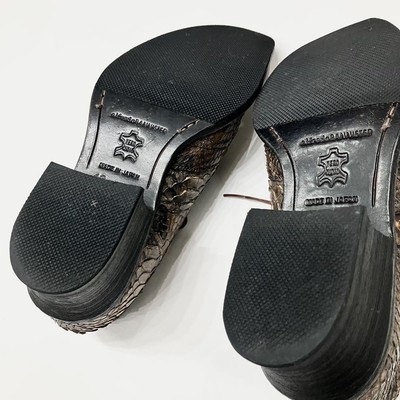 受注生産 alfredoBANNISTER SNAKE HEEL SHOES Alfredobannister Men's Snake Leather Heel Shoes Size 9.5 US