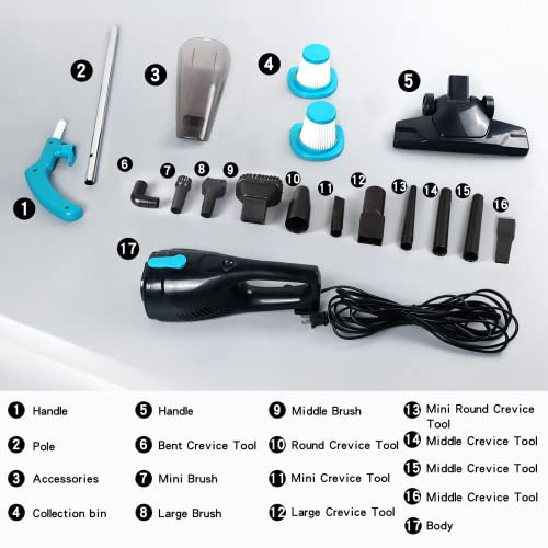 Corded Vacuum Cleaner, 15KPa Powerful Suction with 400W Motor, 12 in 1 - Picture 7 of 7