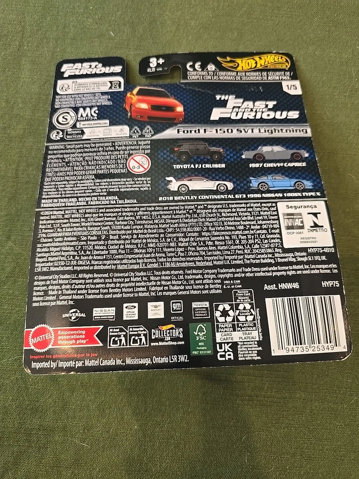 Ford F-150 SVT 1999 Lightning the Fast and the Furious coleccionable Hot Wheels Foto 3 de 4