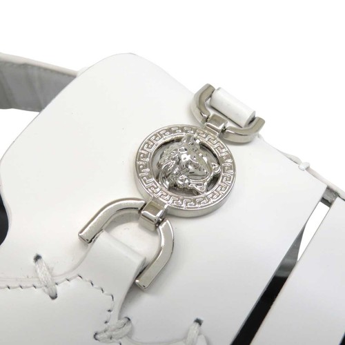 VERSACE Medusa sling-buckle flat leather sandals leather mens White black - Picture 9 of 12