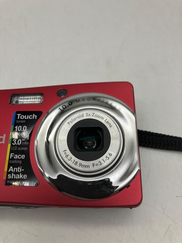 Polaroid T1035 10MP Rot Digitalkamera in Box mit Ladegerät, Akku und Netzkabel - Bild 8 von 12