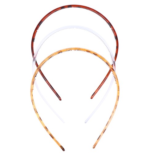 Gezahntes Kunststoff Haarband für Männer Frauen (0,5 cm, 3 Farben, 6 Stück/Set) - Bild 9 von 12
