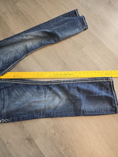 Rock Revival Sean Relaxed Straight Denim Blue Jeans Made for Buckle Size 33x29 - Picture 15 of 15