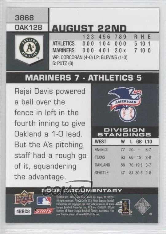 2008 Upper Deck Documentary Frank Thomas #3868 HOF - Image 2 of 2