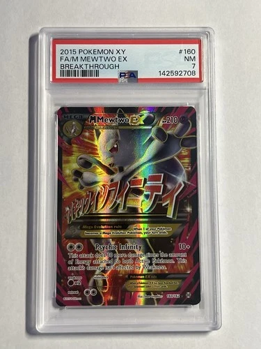 2015 Pokémon Breakthrough M Mewtwo EX 160/162 Full Art Ultra Rare Holo PSA 7
